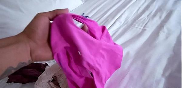  Stepbro sniffing his stepsisters panties and gets caught but somehow shes convince to suck him!